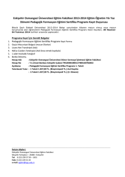 Eskişehir Osmangazi &Uuml;niversitesi Eğitim Fak&uuml;ltesi 2013