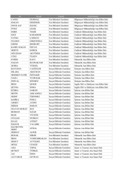 Ad Soyad Enstit&uuml; Anabilimdalı CANSU DURMAZ Fen Bilimleri
