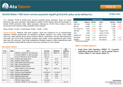 G&uuml;nl&uuml;k B&uuml;lten: FED kararı sonrası piyasada negatif