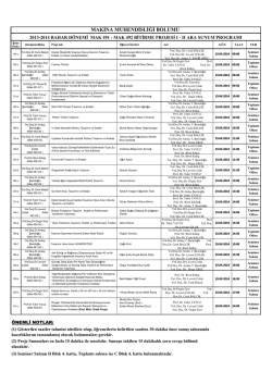 MAKİNA MÜHENDİSLİĞİ BÖLÜMÜ