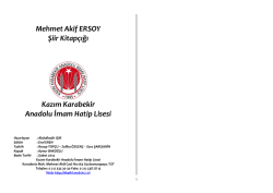 Mehmet Akif ERSOY Şiir Kitap&ccedil;ığı Kazım Karabekir Anadolu İmam