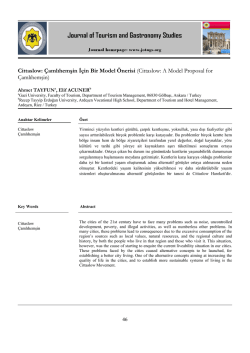 Cittaslow: A Model Proposal for &Ccedil;amlıhemşin