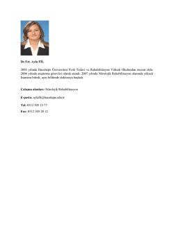 Dr. Fzt. Ayla FİL - Fizik Tedavi ve Rehabilitasyon B&ouml;l&uuml;m&uuml;