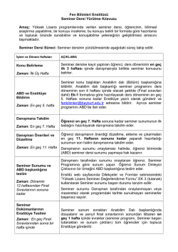 Seminer Sunumu Nasıl Yapılmalıdır?