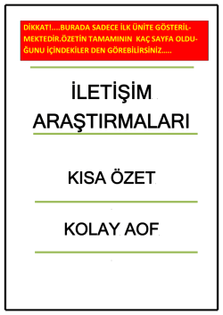 A&Ouml;F İLETİŞİM ARAŞTIRMALARI ders notu i&ccedil;in tıklayınız!