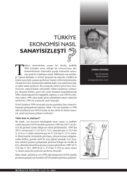 türkiye ekonomisi nasıl sanayisizleşti