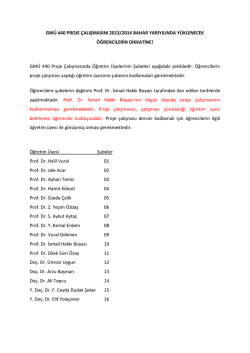gm&uuml; 440 proje &ccedil;alışmasını 2012/2013 bahar yarıyılında y&uuml;klenecek
