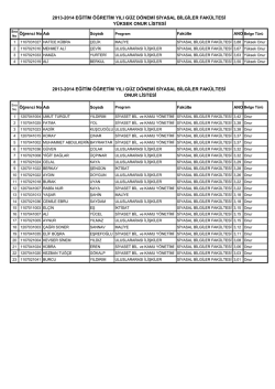 2013-2014 eğitim &ouml;ğretim yılı g&uuml;z d&ouml;nemi siyasal bilgiler fak&uuml;ltesi