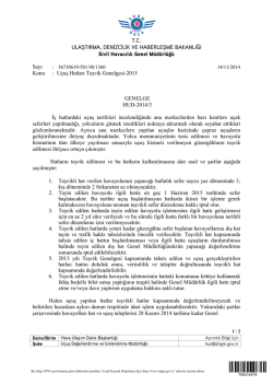 Genelge için Tıklayınız... - Sivil Havacılık Genel Müdürlüğü