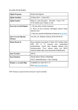KLASİK GİTAR KURSU Eğitim Programı Klasik Gitar Eğitimi Eğitim