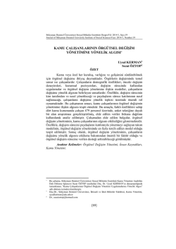 kamu çalışanlarının örgütsel değişim yönetimine yönelik algısı