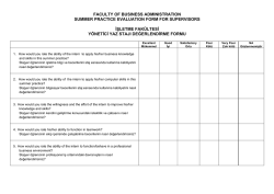 faculty of busıness admınıstratıon summer practıce evaluatıon form