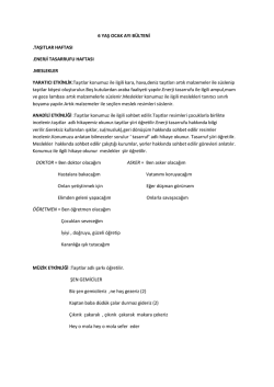 6 YAŞ OCAK AYI BÜLTENİ .TAŞITLAR HAFTASI .ENERJİ