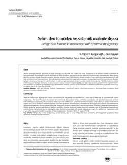 Selim deri t&uuml;m&ouml;rleri ve sistemik malinite ilişkisi