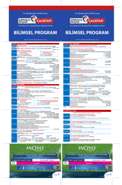 BİLİMSEL PROGRAM BİLİMSEL PROGRAM