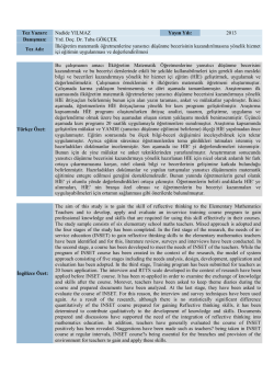 İlk&ouml;ğretim matematik &ouml;ğretmenlerine yansıtıcı d&uuml;ş&uuml;nme becerisinin