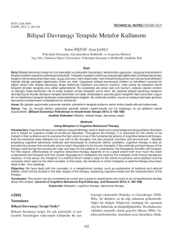 Bilişsel Davranışçı Terapide Metafor Kullanımı