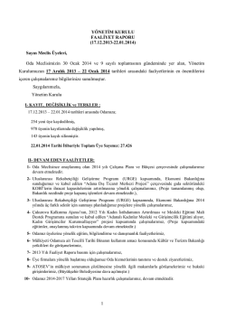 FAALİYET RAPORU - Adana Ticaret Odası