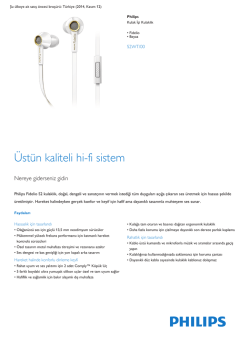 Product Leaflet: Fidelio Beyaz Kulak İ&ccedil;i Kulaklık