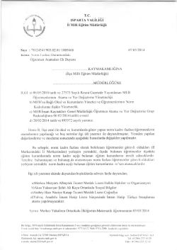 Norm Fazlası Durumundaki &Ouml;ğretmen Atamaları EK DUYURU