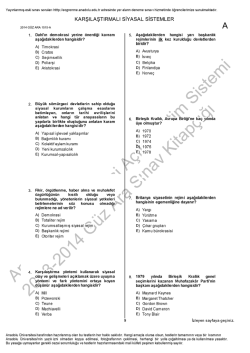 A&Ouml;F Karşılaştırmalı Siyasal Sistemler