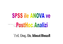 SPSS ile ANOVA ve Post