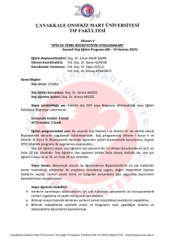 ÇANAKKALE ONSEKİZ MART ÜNİVERSİTESİ TIP