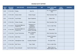 DİLEK&Ccedil;E KAYIT DEFTERİ Kayıt No DİLEK&Ccedil;E TARİHİ ADI SOYADI
