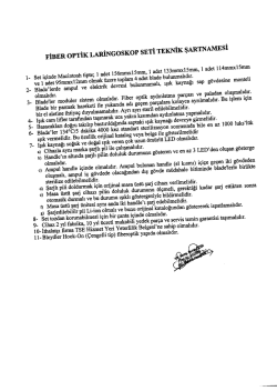 FİBER OPTİK LARİNGOSKOP SETİ TEKNİK ŞARTNAMESİ