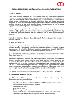 Erdemir Bilgilendirme Politikası