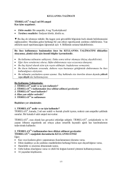 KULLANMA TALĐMATI TĐORELAX 4 mg/2 ml IM ampul Kas i&ccedil;ine