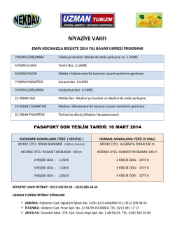 bahar umresi duyurusu