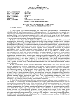 T.C. ISPARTA İL &Ouml;ZEL İDARESİ İL GENEL MECLİS BAŞKANLIĞI