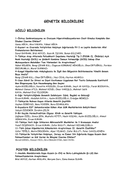 GENETİK BİLDİRİLERİ