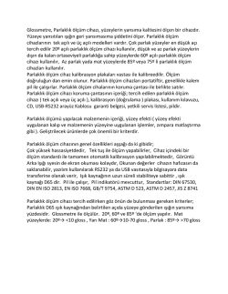 Glossmetre, Parlaklık &ouml;l&ccedil;&uuml;m cihazı, y&uuml;zeylerin