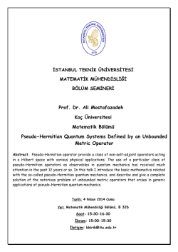 Prof. Dr. Ali Mostafazadeh Ko&ccedil; &Uuml;niversitesi Matematik B&ouml;l&uuml;m&uuml;