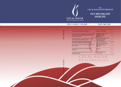 fen bilimleri dergisi - celal bayar üniversitesi fen bilimleri enstitüsü