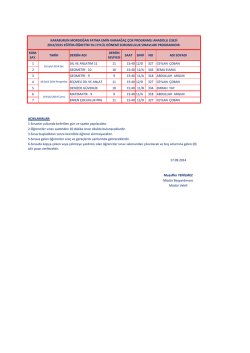 KOM. SAY. TARİH DERSİN ADI DERSİN SEVİYESİ SAAT SINIF NO