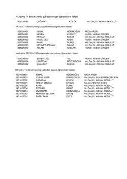 ATA1001 *4 dersini yanlış şubeden seçen öğrencilerin listesi