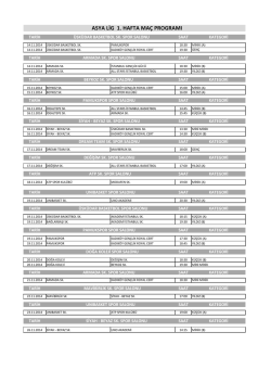 asya lig 1. hafta maç programı