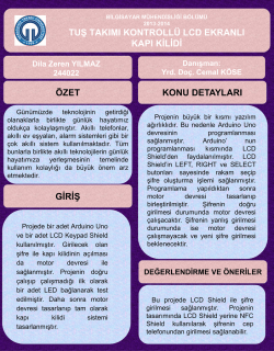 TUŞ TAKIMI KONTROLLÜ LCD EKRANLI KAPI KİLİDİ ÖZET GİRİŞ