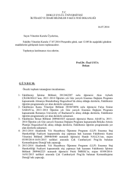 T.C DOKUZ EYL&Uuml;L &Uuml;NİVERSİTESİ İKTİSADİ VE İDARİ BİLİMLER