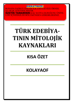 A&Ouml;F T&Uuml;RK EDEBİYATININ MİTOLOJİK KAYNAKLARI