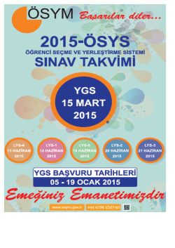 2015 &Ouml;SYS Sınav Takvimi i&ccedil;in tıklayınız