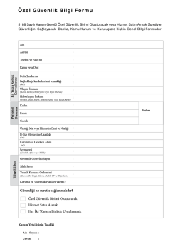 Özel Güvenlik Bilgi Formu