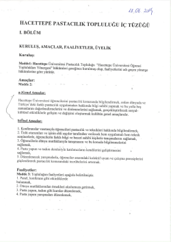 01,06, za/ı HACETTEPE PASTACILIK TOPLULUĞU İ&Ccedil; T&Uuml;z&Uuml;Ğ&Uuml;