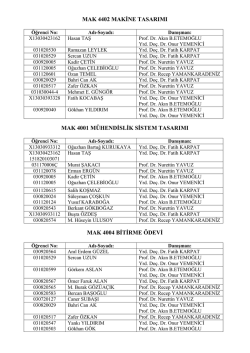 mak 4402 makine tasarımı mak 4001 m&uuml;hendislik sistem tasarımı
