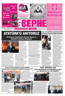 10.11.2014 Tarihli Cephe Gazetesi