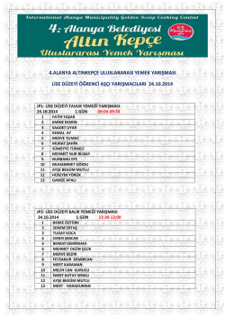 4.alanya altınkep&ccedil;e uluslararası yemek yarışması lise d&uuml;zeyi