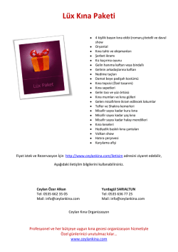 L&uuml;x Kına Paketi - Ceylan Kına organizasyon